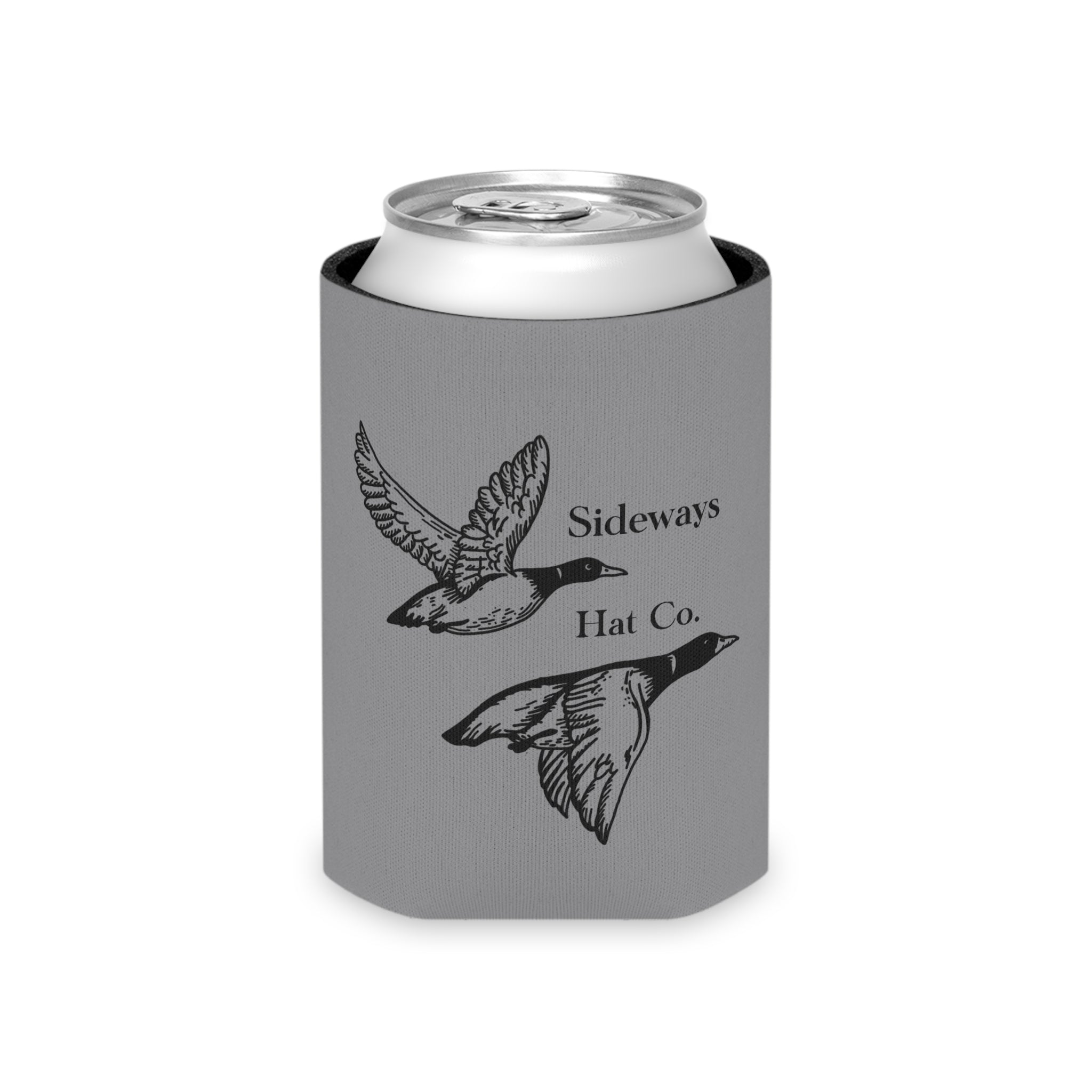 Can Cooler - Sideways Hat Co. Ducks Flight Logo Neoprene Koozie