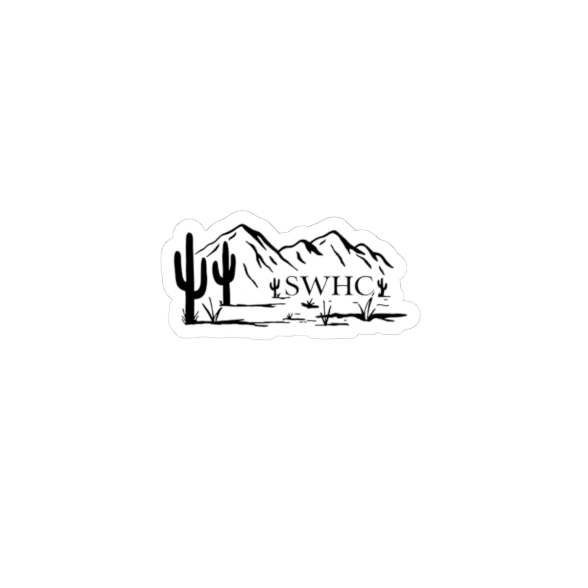 Desert Mountain Sticker — SWHC Cactus Landscape Kiss-Cut Sticker